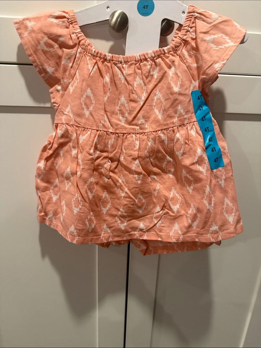 Carter's Peach Ikat Peplum Top for Girls